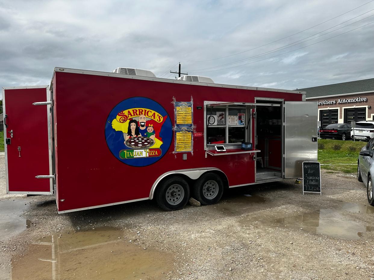 Sarrica's Italian Pizza is at 5910 Johnston St. The food truck has four rotation-stone ovens. The logo expresses what matters to owners Santi and Gina Sarrica, including family, their love for one another and the colors of their homes: Italy, Sicily and Colombia.