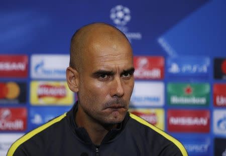 Britain Soccer Football - Manchester City Press Conference - Celtic Park, Glasgow, Scotland - 27/9/16 Manchester City manager Pep Guardiola during the press conference Action Images via Reuters / Lee Smith Livepic