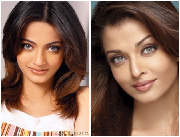 Sneha Ullal and Aishwarya Rai Bachchan:  While her career in Bollywood never really took off, Sneha Ullal, who was last seen in Bollywood in the 2005 film, Lucky: No Time for Love, has a striking resemblance to Aishwarya Rai Bachchan – right to her eye colour. In fact, when she first appeared in the industry, people spoke more about how she looked like Aishwarya, than her acting skills.