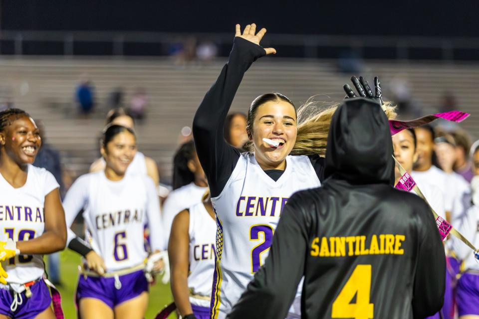 Martin County hosts Fort Pierce Central in a high school flag football game, Thursday, Feb. 29, 2024.