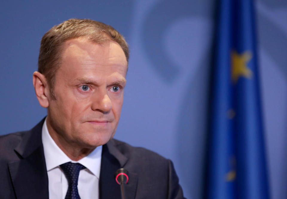 European Council President Donald Tusk says both sides will suffer economically after Brexit (REUTERS/Stringer)