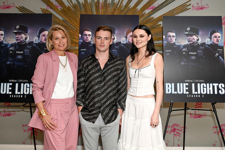 Sian Brooke, Nathan Braniff, Katherine Devlin at BritBox hosts the premiere of Blue Lights, Season 2