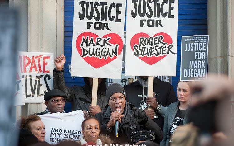 Protesters previously gathered outside Tottenham Police Station over the killing of Mr Duggan  - Credit: Philip Wolmuth