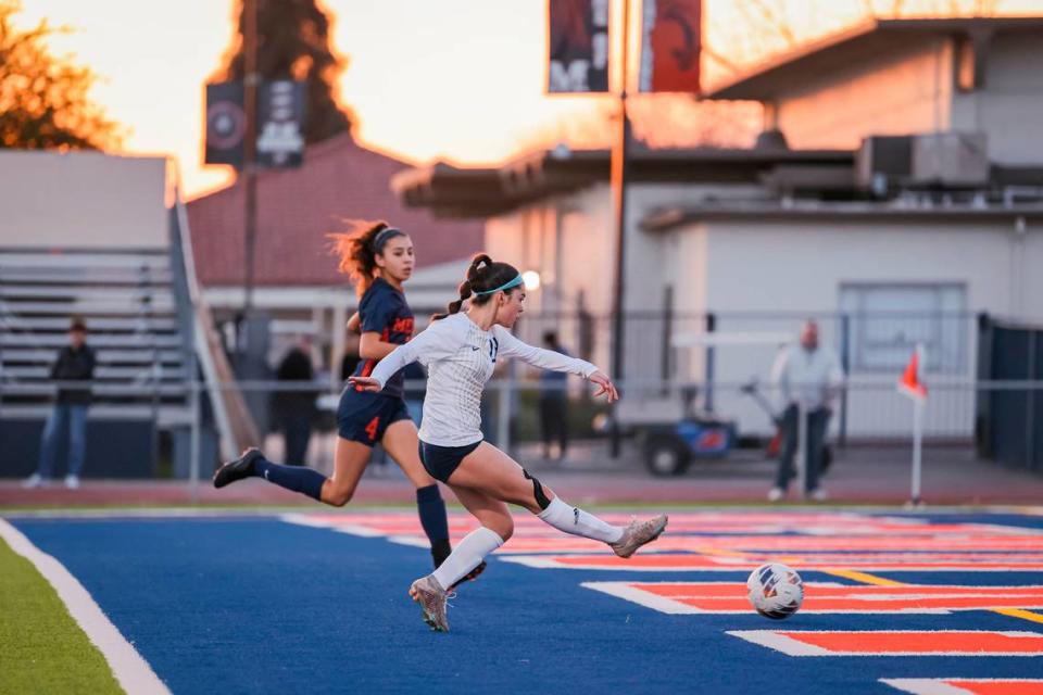 Isabel Medeiros scored the two goals against San Joaquin Memorial in the CIF-Central Section Division 4 title.