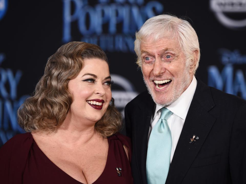 Dick Van Dyke and Arlene Silver arrive at the premiere of Disney's "Mary Poppins Returns" at the El Capitan Theatre on November 29, 2018 in Los Angeles, California.