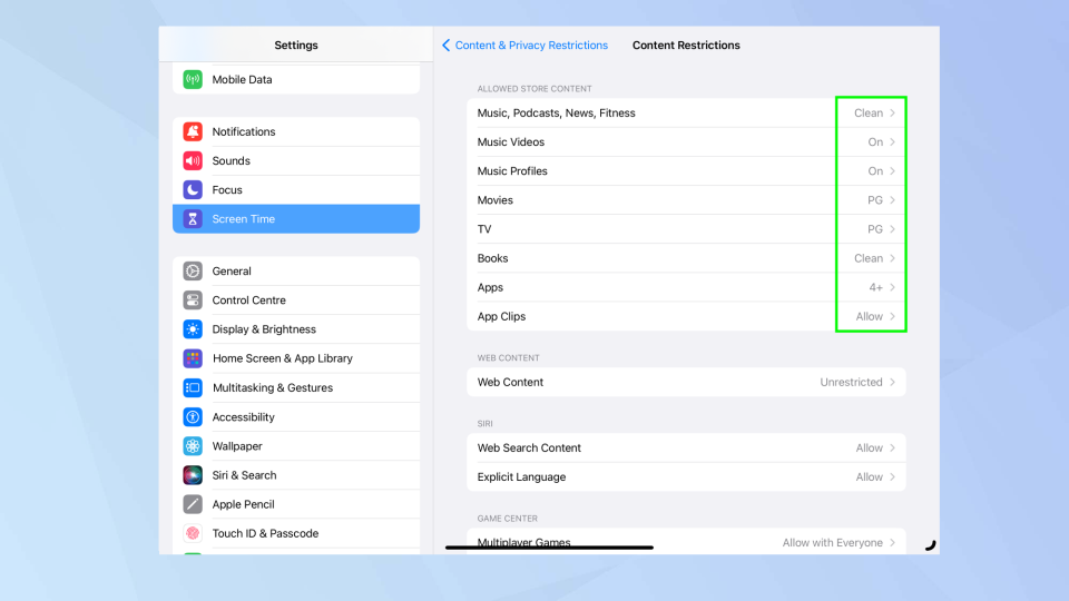 How to set up parental controls on an iPad