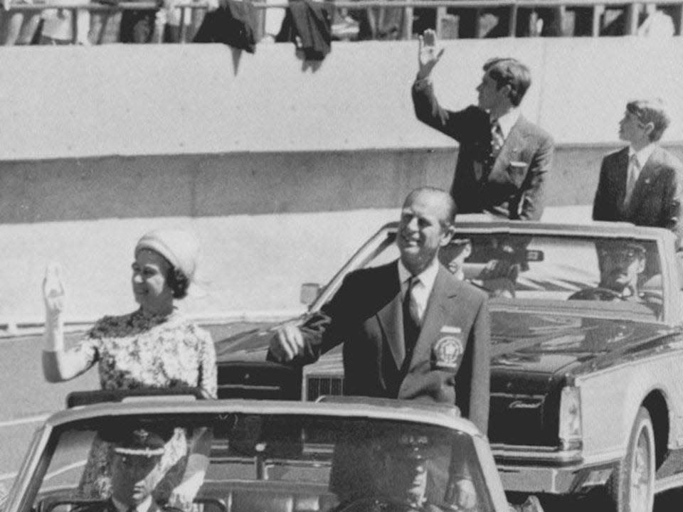 Prince Philip and Queen Elizabeth enter 11th Commonwealth Games