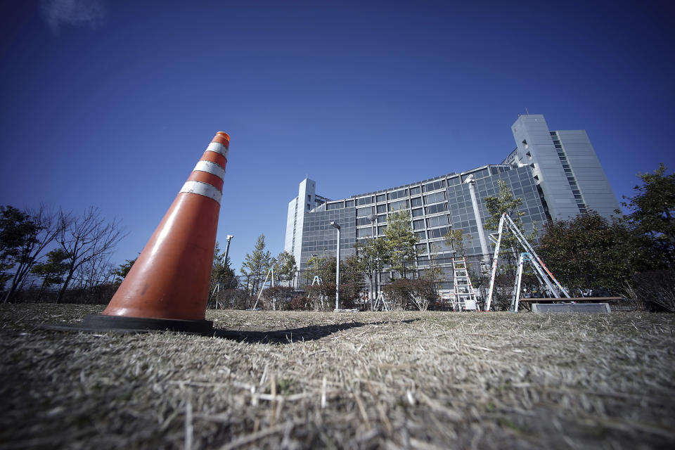 FILE - This Jan. 11, 2019, file photo shows Tokyo Detention Center where former Nissan chairman Carlos Ghosn is detained, in Tokyo. Ghosn’s lawyers appealed on Thursday, Jan. 17, 2019, to a court rejection earlier this week to their request for his release on bail. The appeal comes two days after the Tokyo District Court turned down a bail request by Ghosn’s lawyer, prolonging his detention. (AP Photo/Eugene Hoshiko, File)