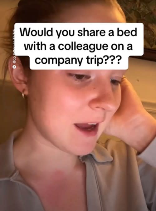 A women took to TikTok to read an email from her company which asked co-workers to share a bed on an upcoming work trip to Paris News.com.au