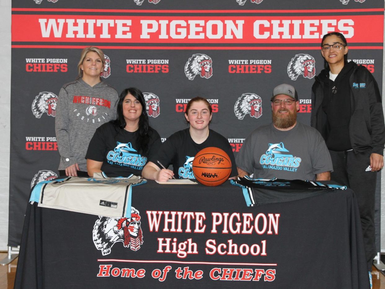 Leigha Shudell, graduating senior at White Pigeon High School, will be continuing her academic and basketball careers with KVCC.