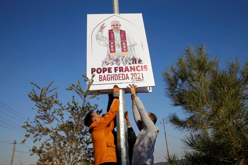 FILE PHOTO: Iraqi Christians throughout the country prepare for pope's visit