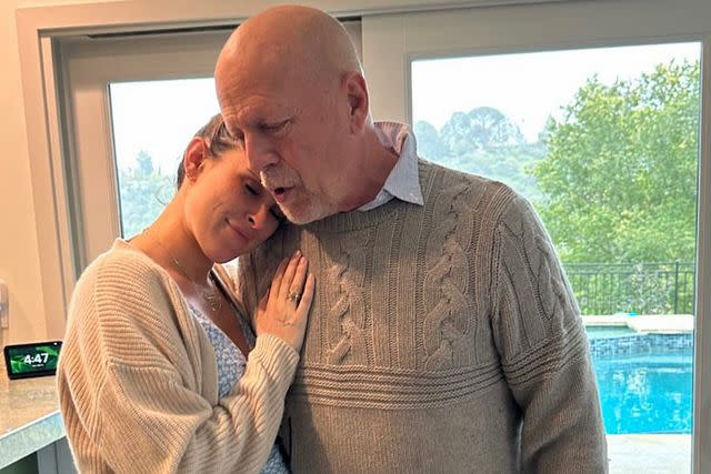 Rumer Willis/Instagram Rumer Willis with dad Bruce Willis while pregnant with daughter Louetta