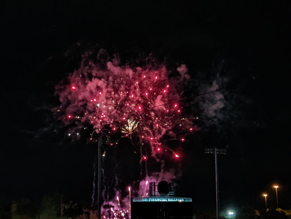 Fireworks are scheduled at the end of Friday's Jumbo Shrimp game.