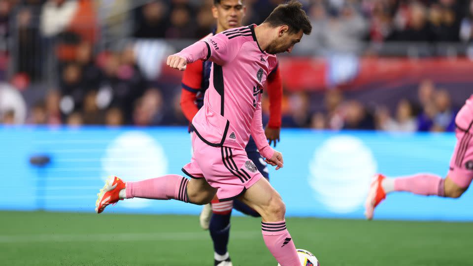 Messi scores against the New England Revolution. - Maddie Meyer/Getty Images