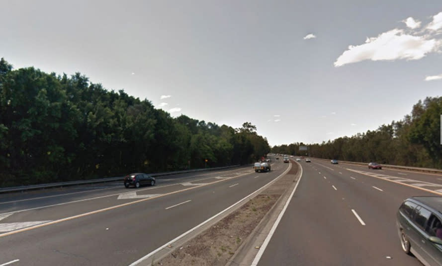 The body was found on Homebush Bay Drive, not far from Sydney’s Olympic Park. Source: Google Maps