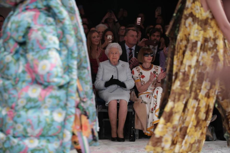 The Queen sat front row next to Anna Wintour (PA Wire/PA Images)