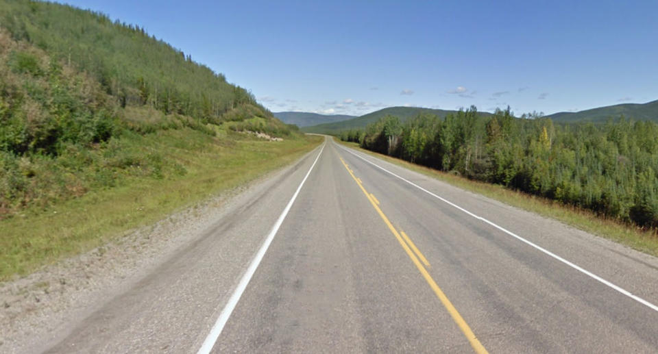 An Australian man was found dead on the Alaska Highway (pictured) in Canada on Monday morning. His death is said to be suspicious.