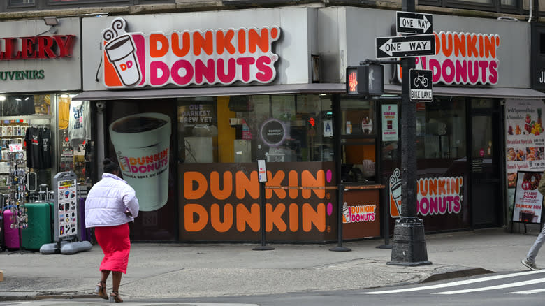 Exterior of a Dunkin' store