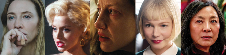 (L-R) Cate Blanchett, Ana De Armas, Andrea Riseborough, Michelle Williams, Michelle Yeoh