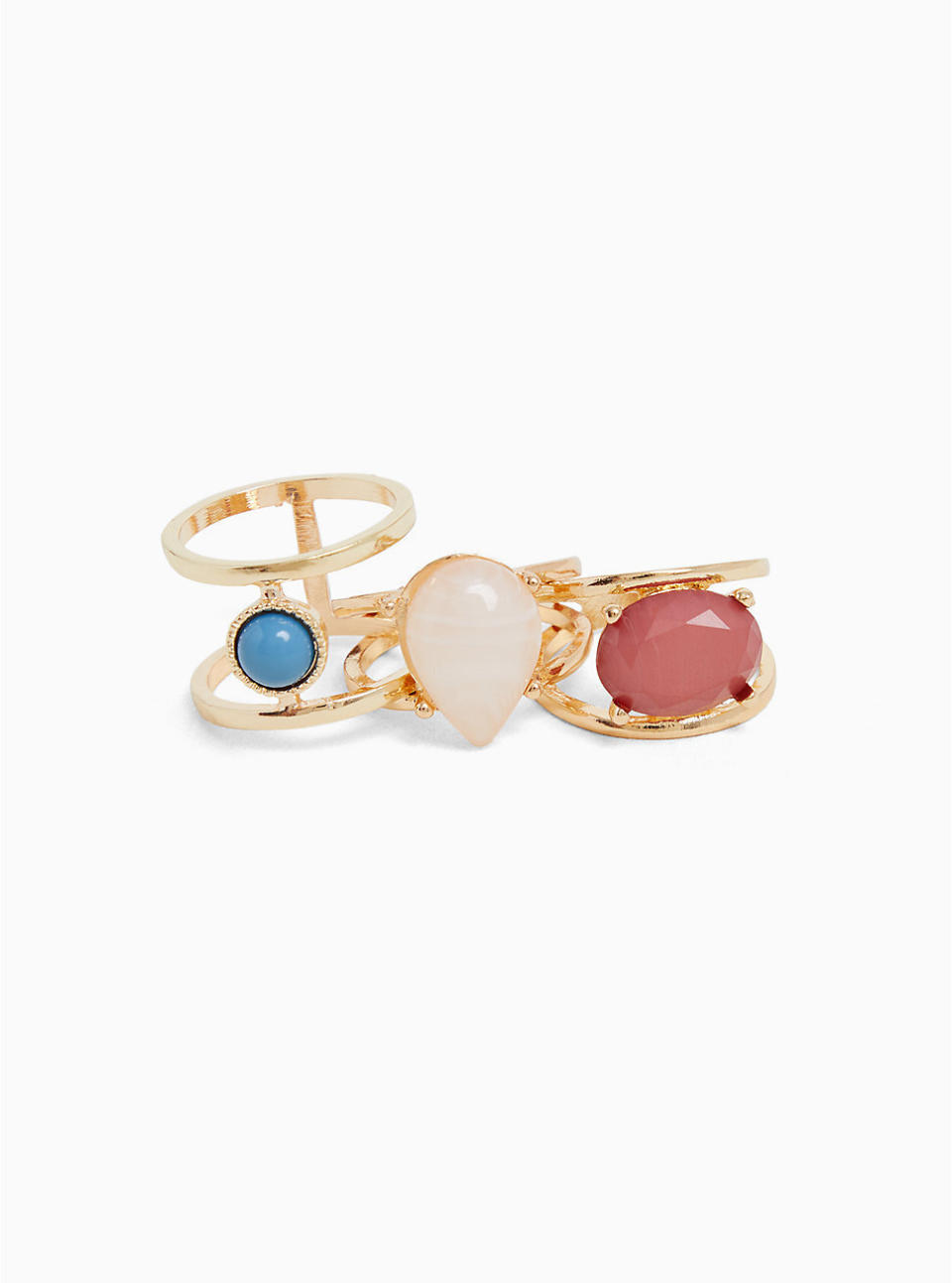 Get the <a href="https://www.torrid.com/product/multi-stone-ring---set-of-3/11921523.html?cgid=ShoesAccessories_Jewelry_Rings#start=17" target="_blank" rel="noopener noreferrer">Torrid multi stone ring 3-pack, available in sizes 9-12, for $14.90</a>