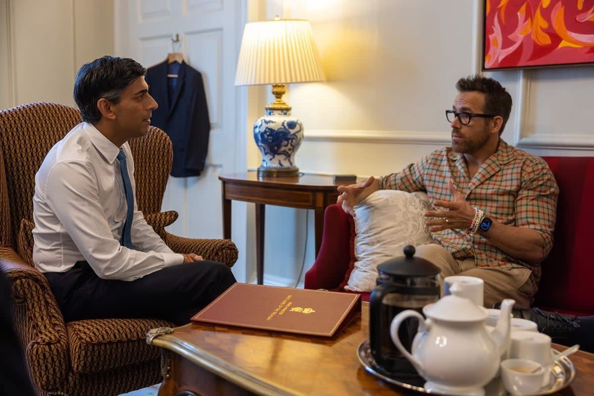 Ryan Reynolds meets with PM Rishi Sunak to discuss the UK film industry (Instagram/vancityreynolds)