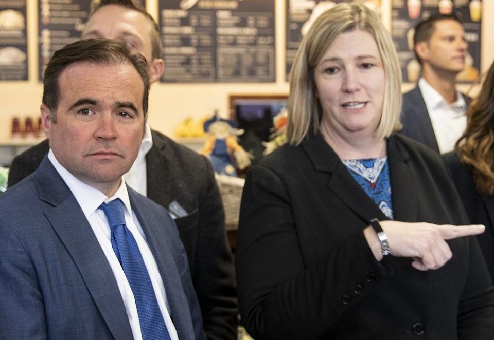 Ohio gubernatorial candidate Nan Whaley, right, had little problem defeating John Cranley in the Democratic primary, but can she defeat incumbent GOP Gov. Mike DeWine in November?