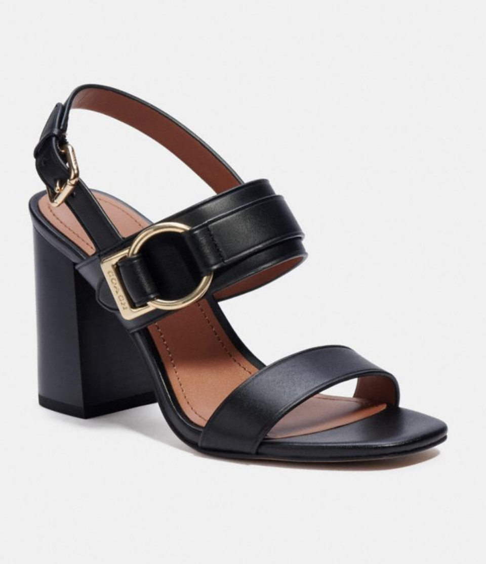 Mabel Sandal in Black (Photo via Coach Outlet)