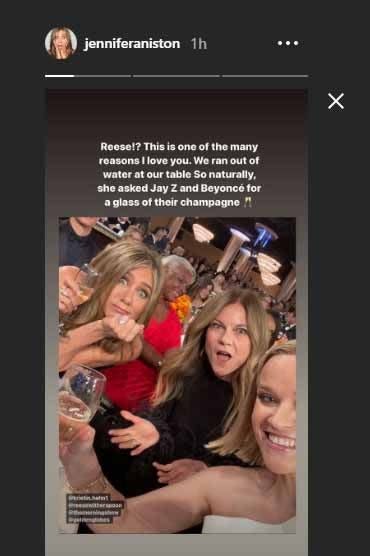 The actress showed off her case of gifted champagne on her Instagram Story.