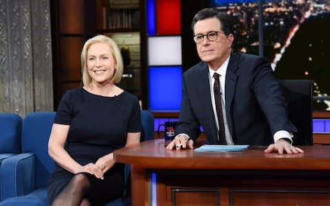 Senator Kirsten Gillibrand on the Late Show with Stephen Colbert in New York - Credit: Reuters