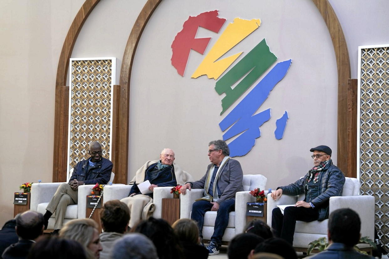 Sur l'une des scènes du Festival du livre africain de Marrakech, on a retrouvé l'historien sénégalais Souleymane Bachir Diagne et le sociologue français Edgar Morin.  - Credit:Festival du livre africain de Marrakech