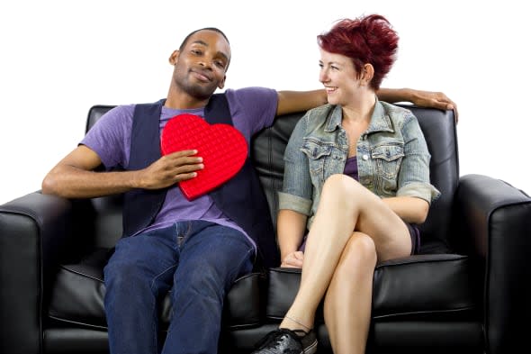 young black male and white female celebrating Valentines Day