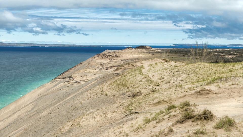 Overlooking Lake Michigan and dunes in Sleeping Bear Dunes National Park, Michigan