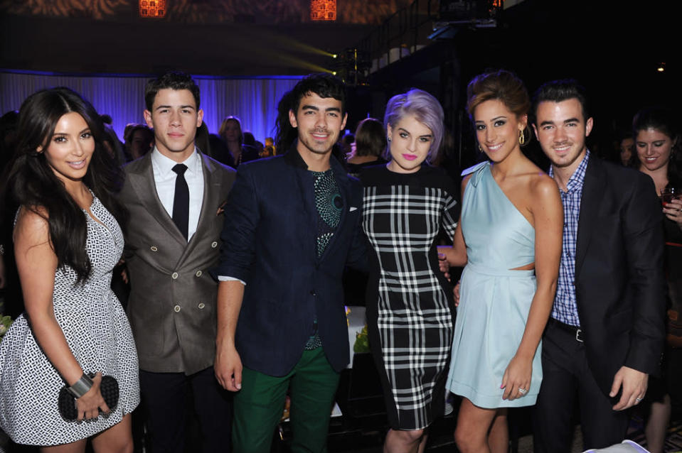 Kim Kardashian, Nick Jonas, Joe Jonas, Kelly Osbourne, Daniielle Jonas and Kevin Jonas