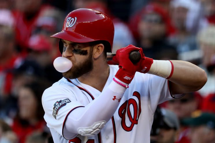 Bryce Harper is going to make a ton of money if he hits the free-agent market. (Getty Images/Rob Carr)