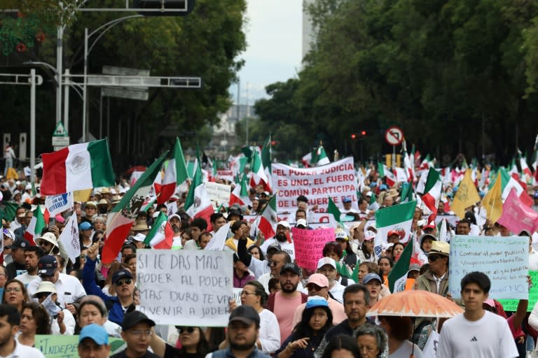 Opponents of Mexican President Andres Manuel Lopez Obrador's judicial reforms protest in the capital (Silvana FLORES)