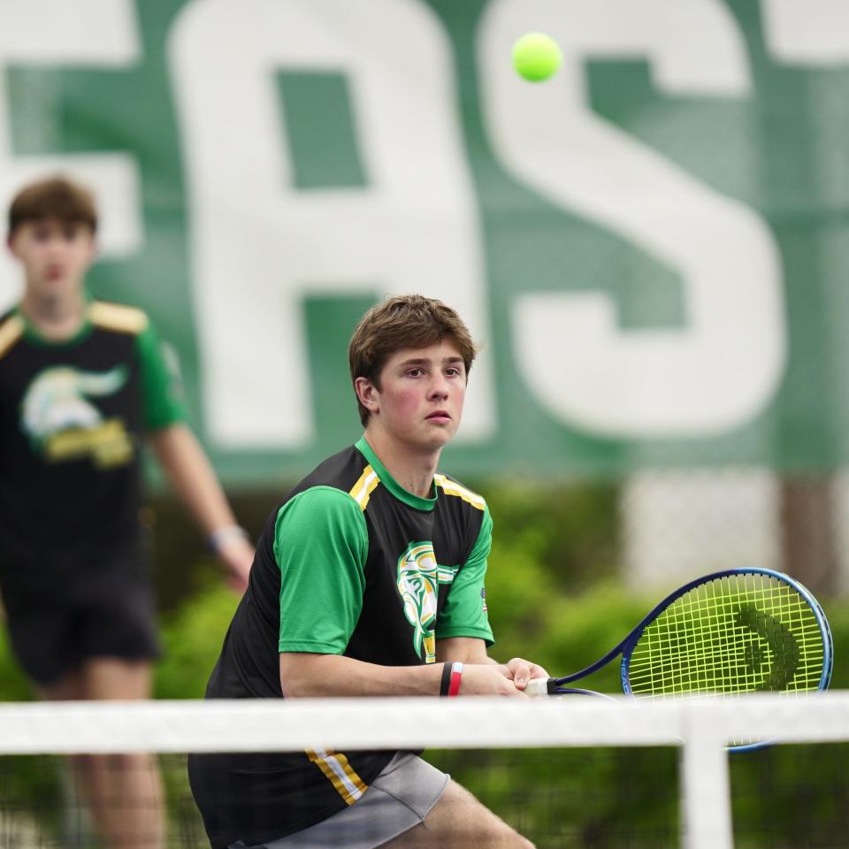 Nate Tremblay and doubles mate Tim Ferry won their match Thursday against a Cranston East duo.