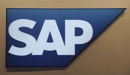 Logo of German company SAP is pictured at the CeBit computer fair in Hanover, March, 6, 2012. REUTERS/Fabian Bimmer