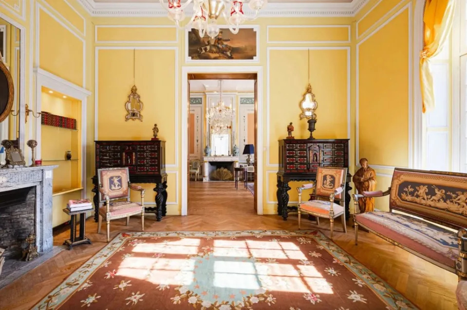 One of numerous fireplace-equipped living areas. Belgium Sothebys International Realty