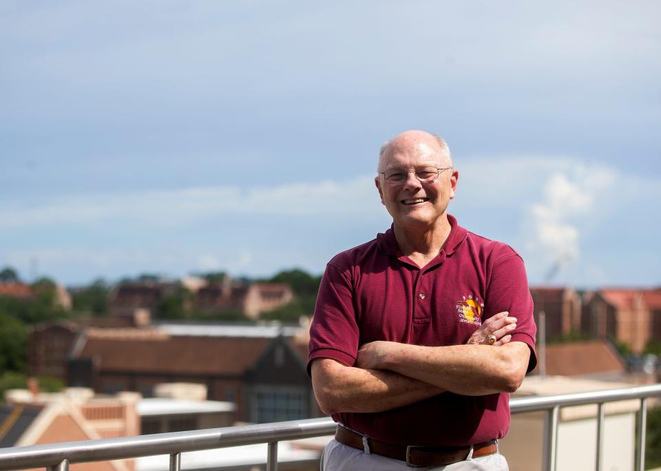 Henry Fuelberg, FSU professor of meteorology, poses for a portrait on campus Thursday, July 21, 2022 in Tallahassee, Fla.