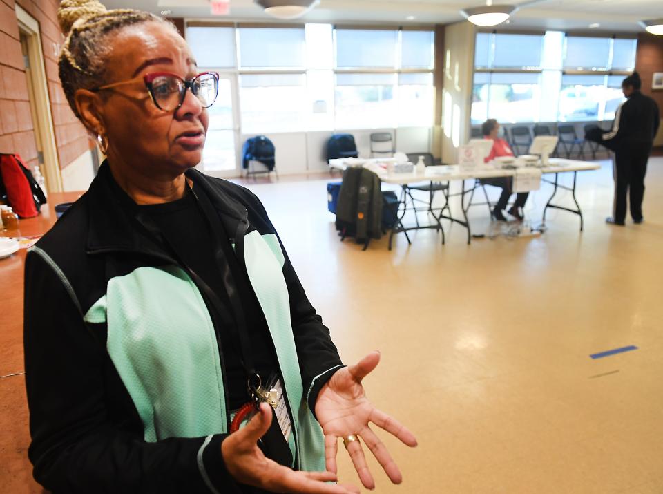 The C.C. Woodson Community Center was vacant this morning aside from two voters. Clerk Marilyn Parks, 71, is in her sixth year working at the polls. She is from the Southside area of Spartanburg.  (Alex Hicks Photo/Spartanburg Herald-Journal)