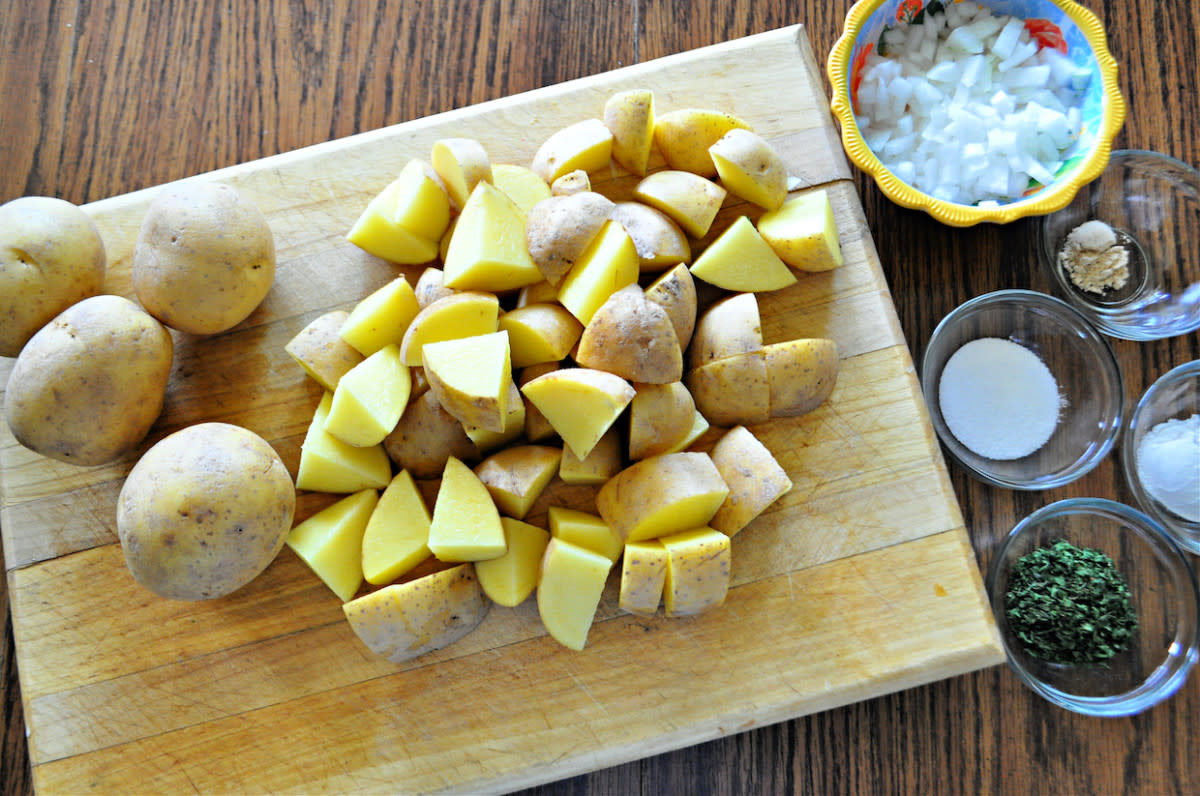 German Potato Salad Prep<p>Krista Marshall</p>