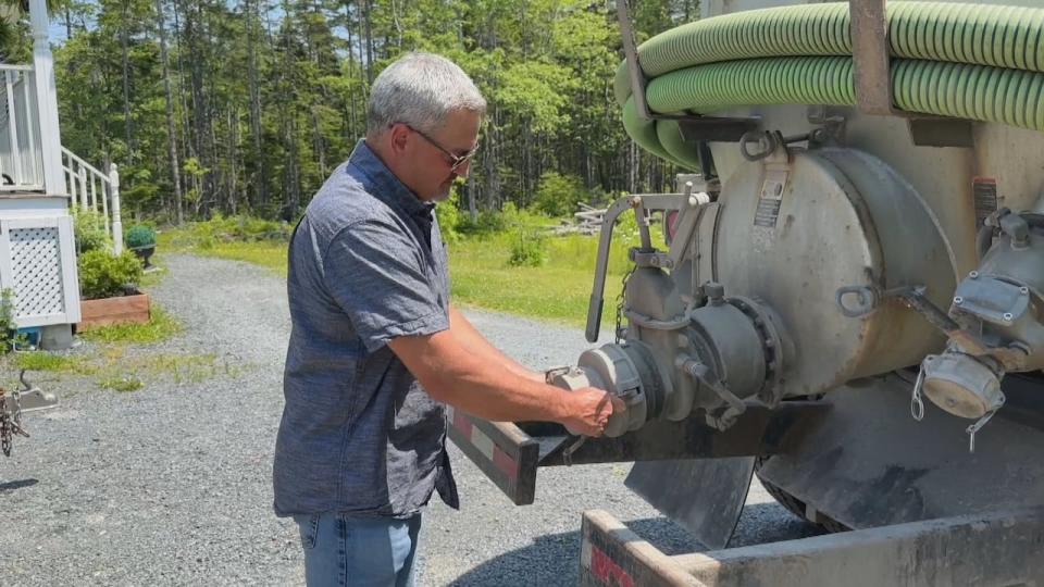 Gerrett Murphy who runs Affordable Septic Services in Lucasville