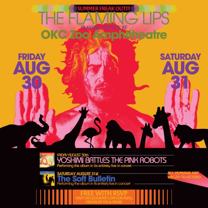 The Flaming Lips are celebrating their 40th anniversary at the OKC Zoo Amphitheatre. Image courtesy OKC Zoo Amphitheatre.