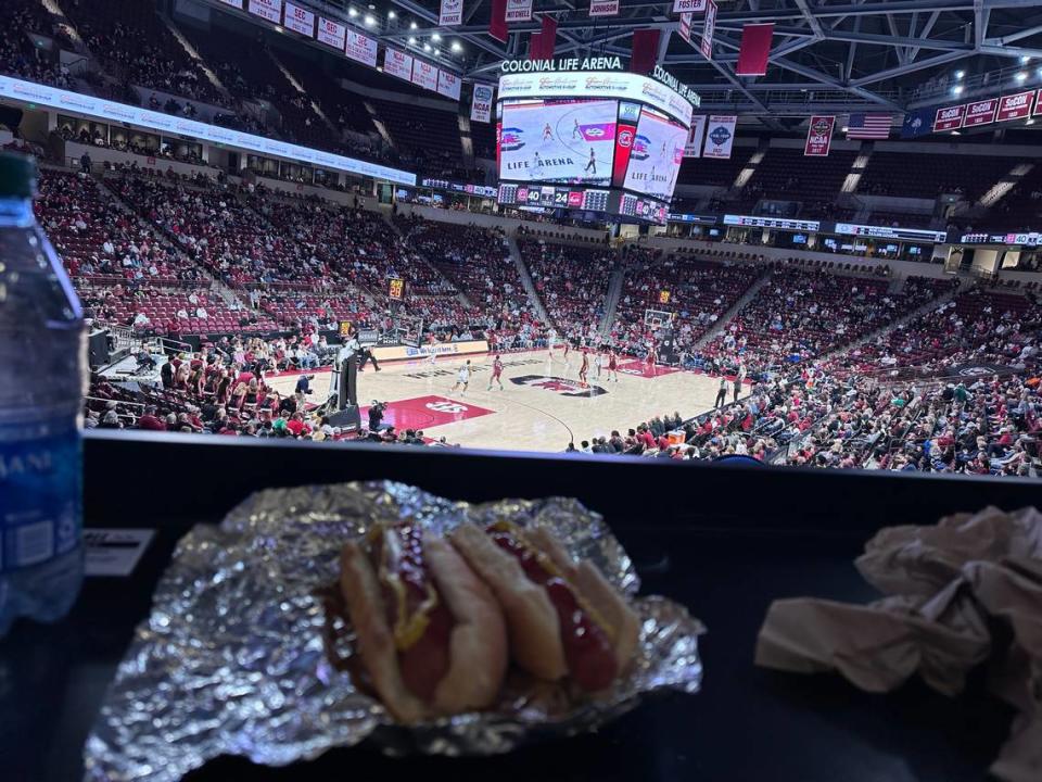 Hot dogs No. 7 and No. 8 eaten by Jordan Kaye on Friday.