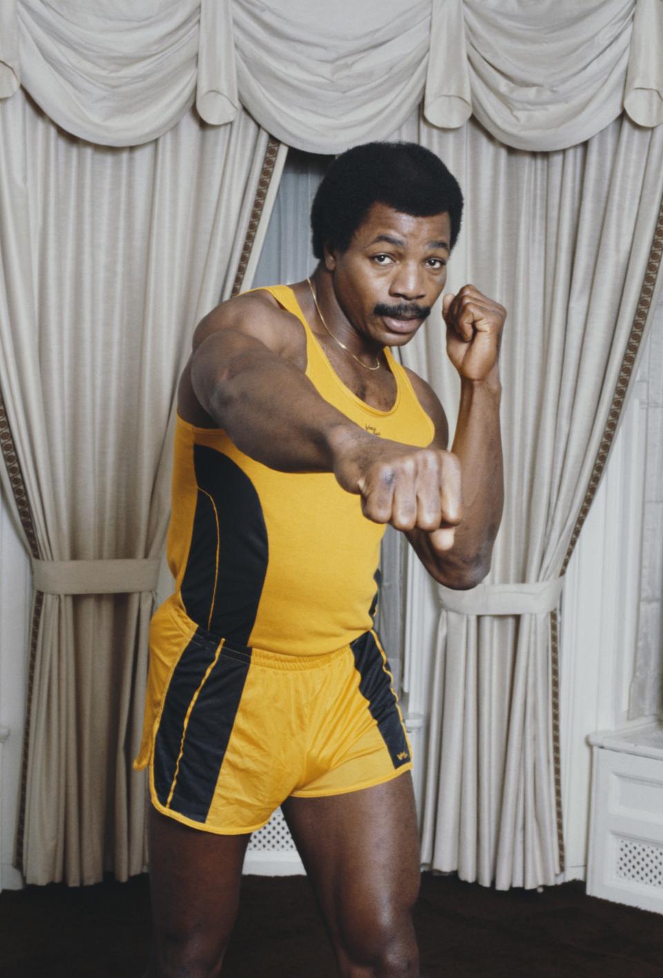 Carl Weathers throwing a punch