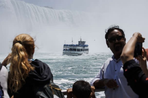 PHOTO: The Maid Of The Mist cruise ship from a viewing platform outside The Tunnel at the Niagara Parks Power Station in Niagara Falls, Ontario, Canada, July 10, 2022. (Bloomberg via Getty Images)