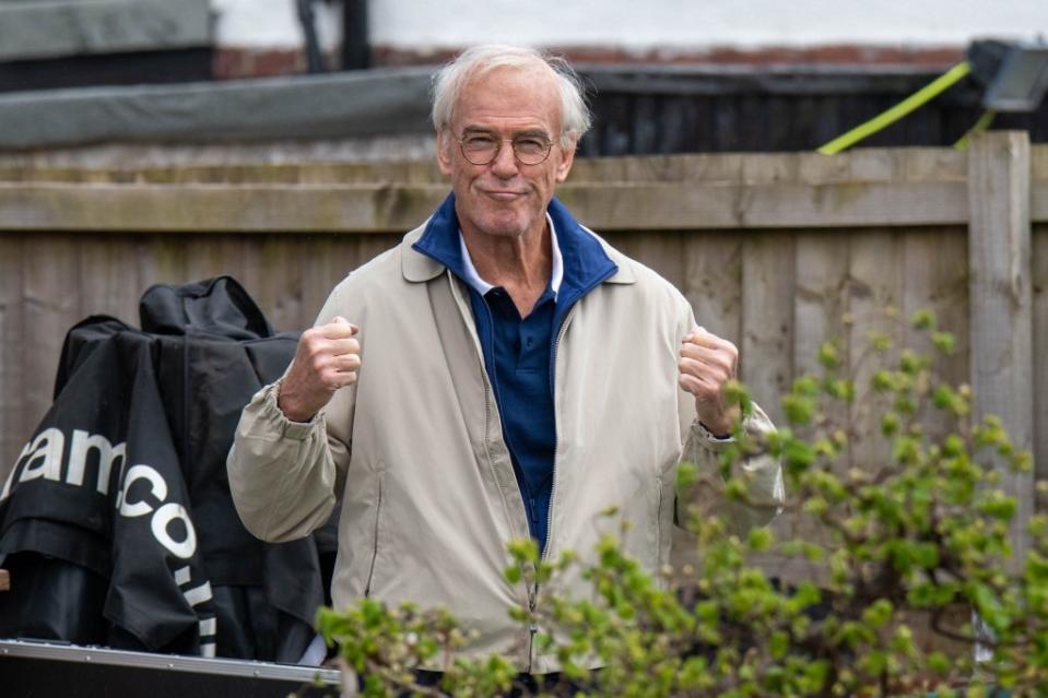 Pierce Brosnan in costume and makeup as a boxing trainer. SplashNews.com