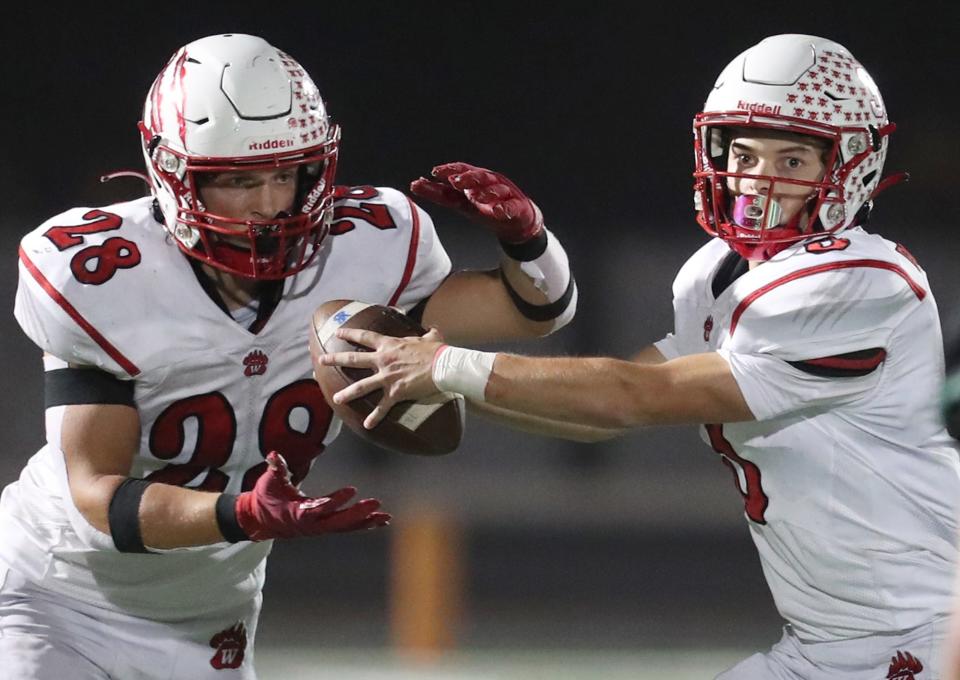 Kyle Figuray, left, and Will Stack have Wadsworth rolling after a Suburban League National Conference title in the regular season.