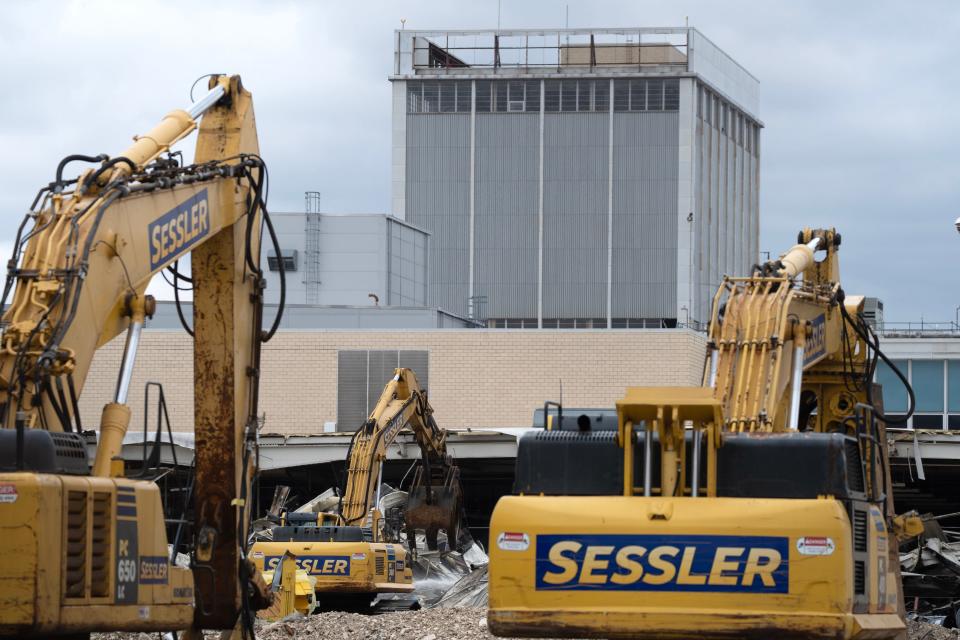 Excavators at demolition site of former Nabisco factory on Route 208 north in Fair Lawn on Jan. 26.
