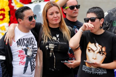 Fans gather at Forest Lawn Cemetery ten years after the death of child star turned King of Pop, Michael Jackson, in Glendale, California